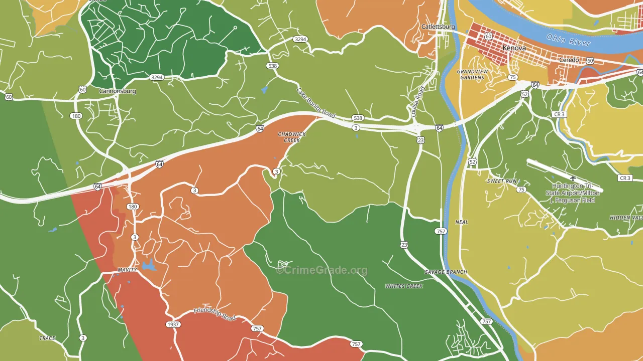 41129, KY Map of Theft Rates