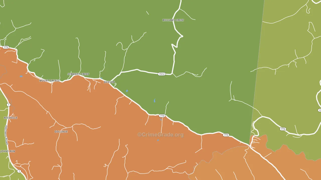 41132, KY Map of Theft Rates