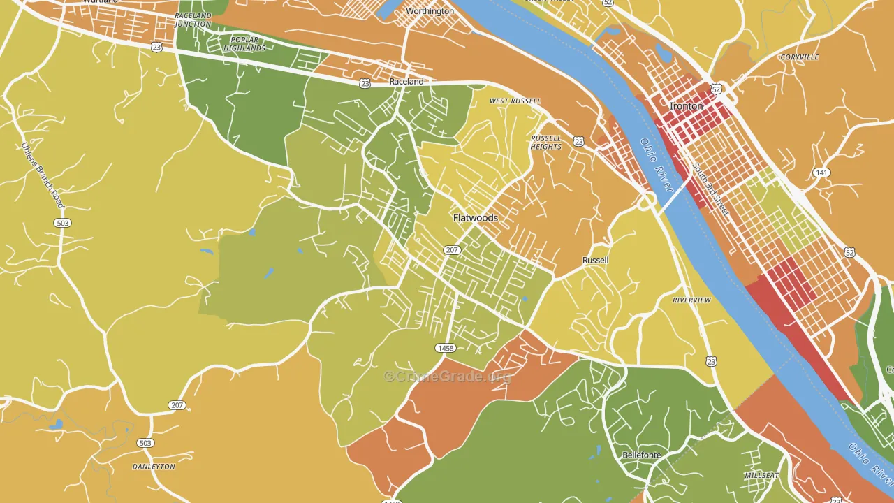 41139, KY Map of Theft Rates