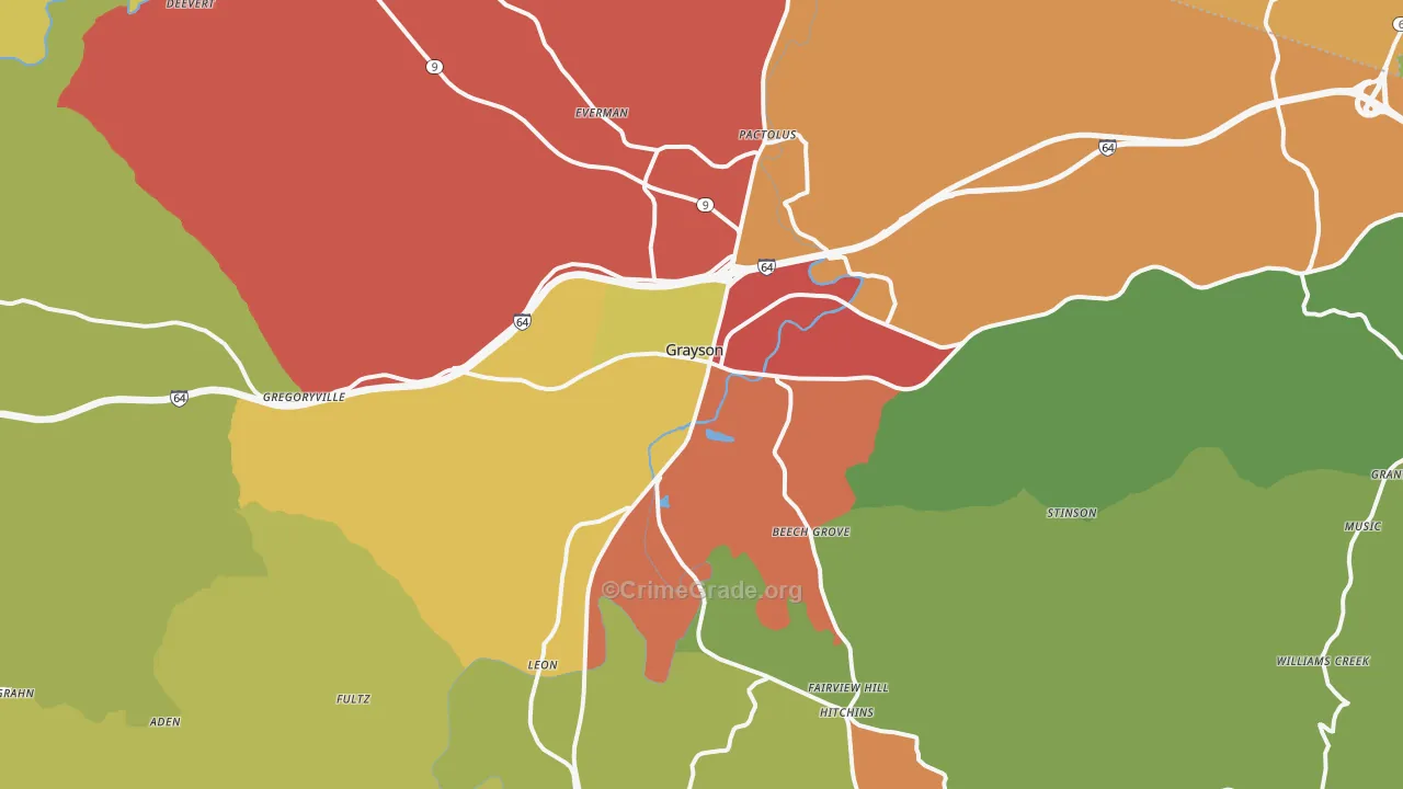 41143, KY Map of Theft Rates