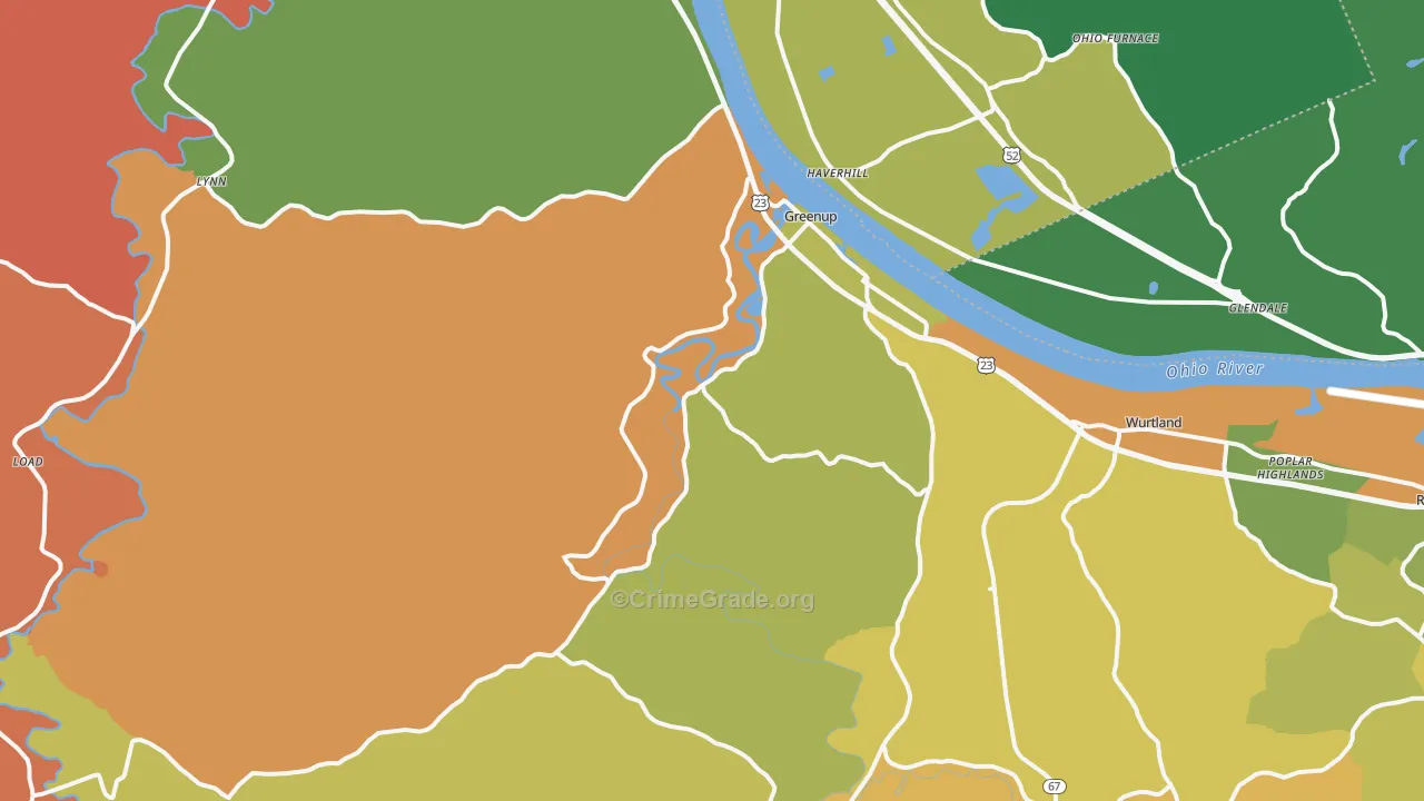 41144, KY Map of Theft Rates