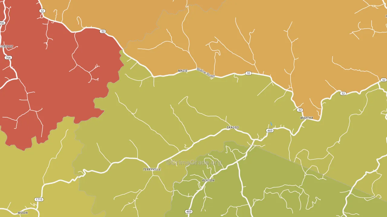 41159, KY Map of Theft Rates