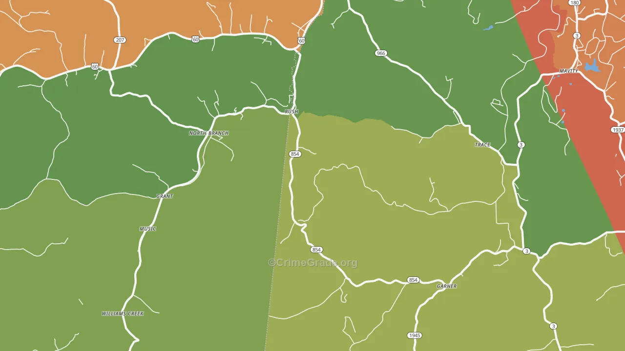 41168, KY Map of Theft Rates