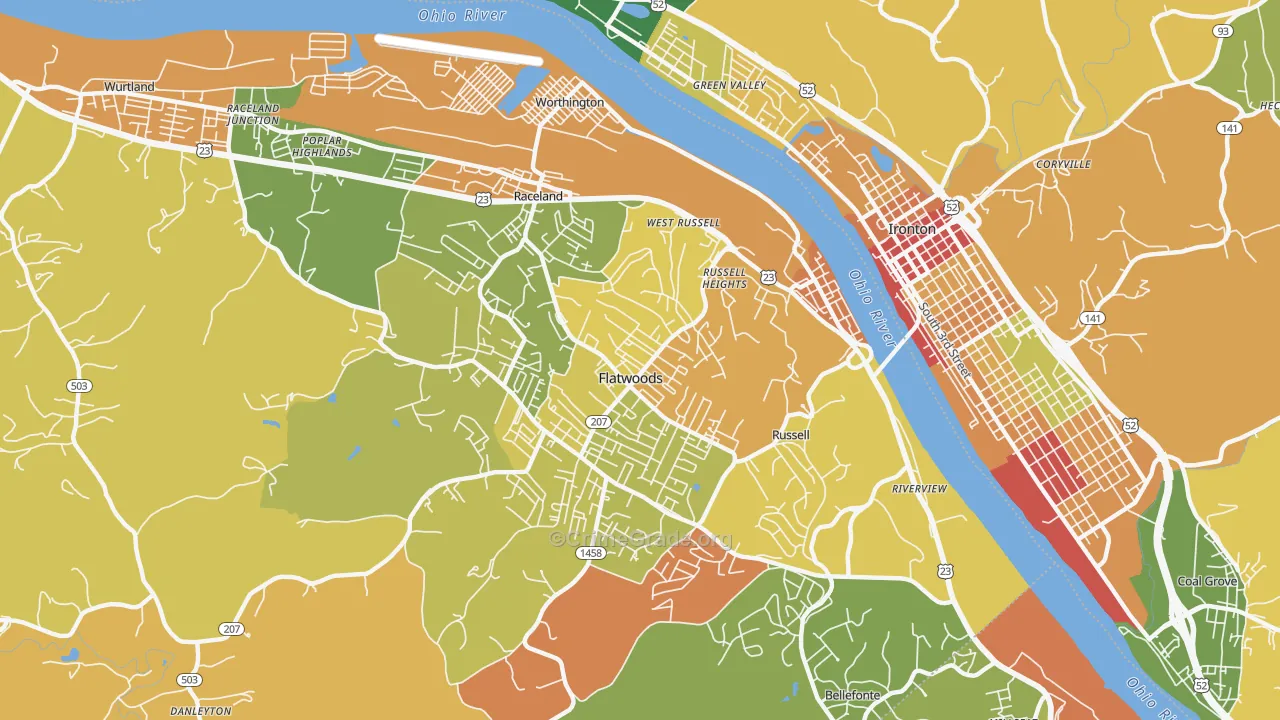 41169, KY Map of Theft Rates