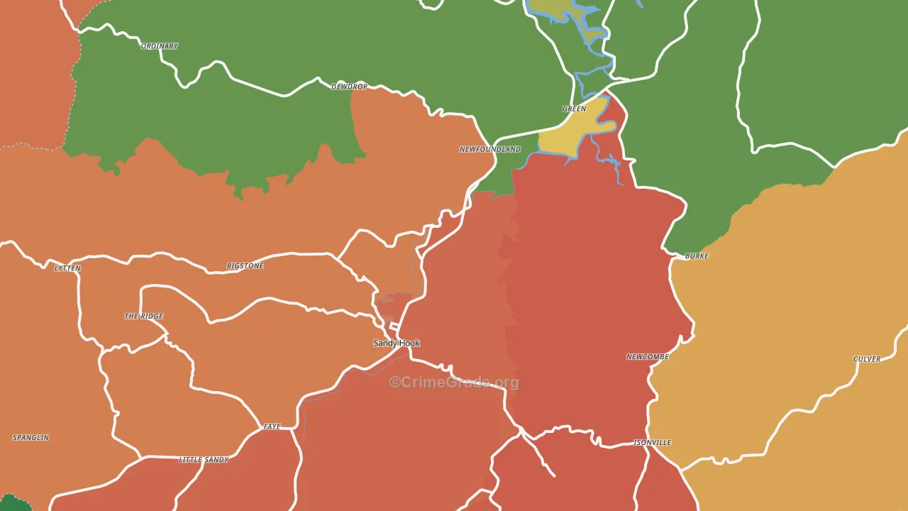 41171, KY Map of Theft Rates