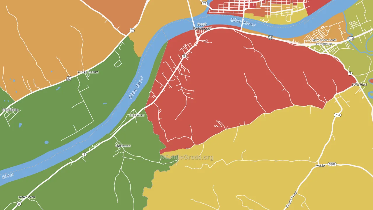 41174, KY Map of Theft Rates