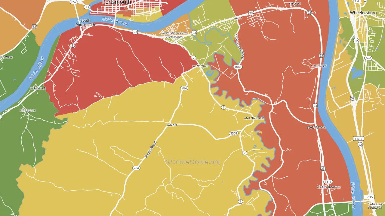 41175, KY Map of Theft Rates