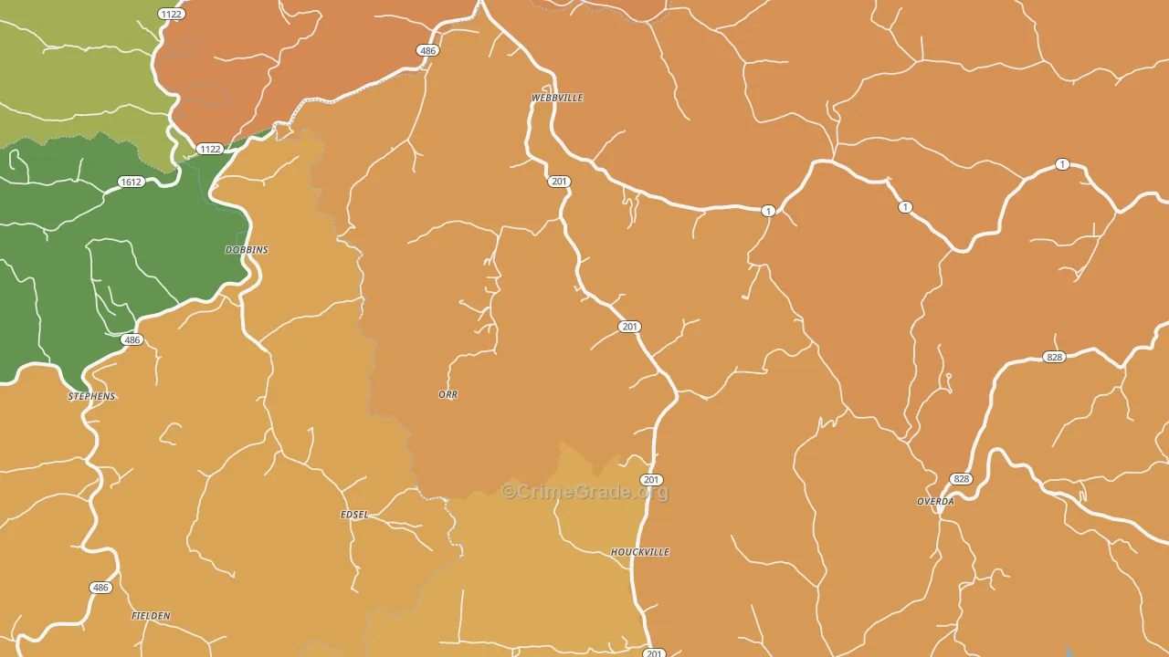 41180, KY Map of Theft Rates