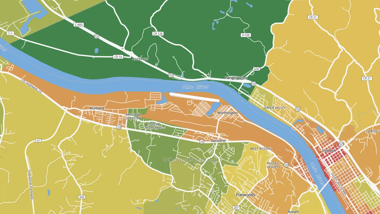 41183, KY Map of Theft Rates