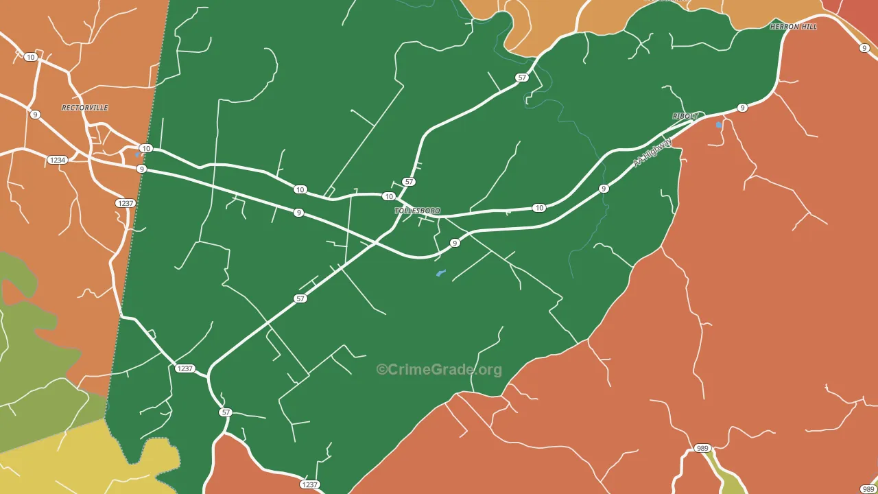 41189, KY Map of Theft Rates