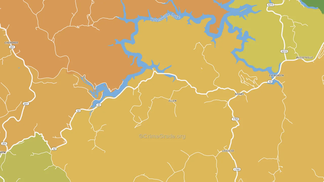 41201, KY Map of Theft Rates