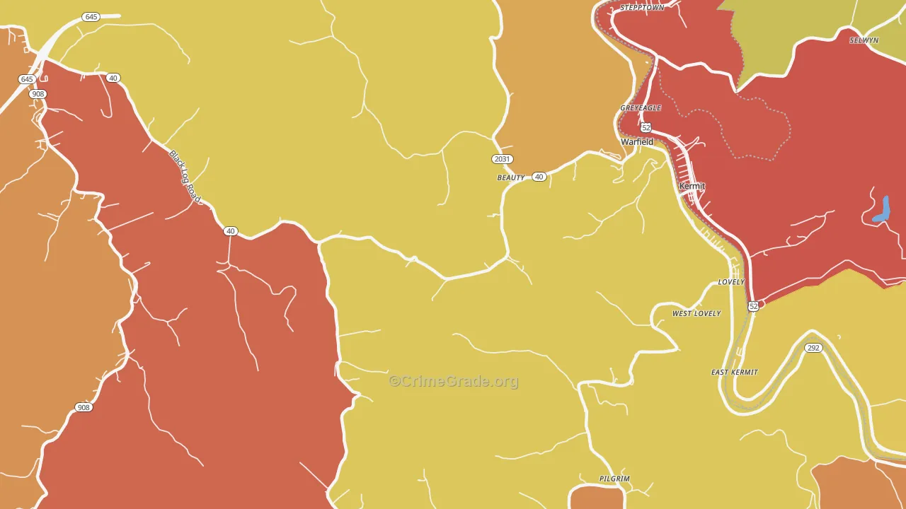 41203, KY Map of Theft Rates