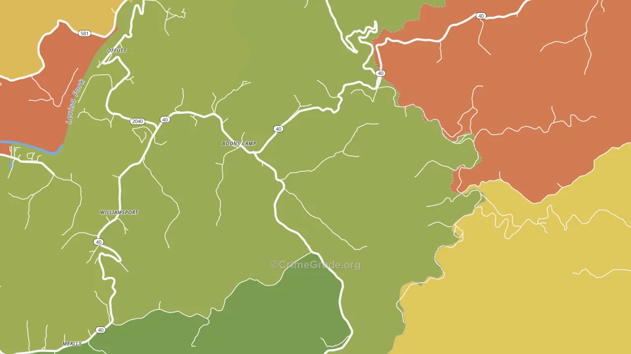 41204, KY Map of Theft Rates