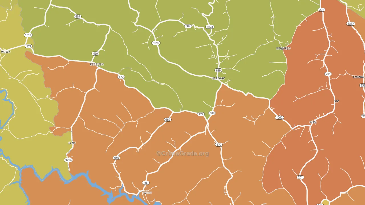 41219, KY Map of Theft Rates