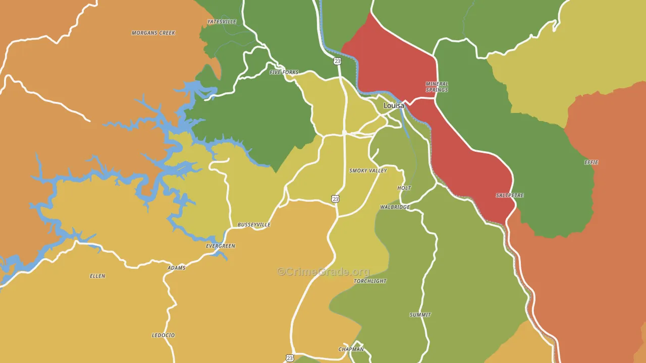 41230, KY Map of Theft Rates