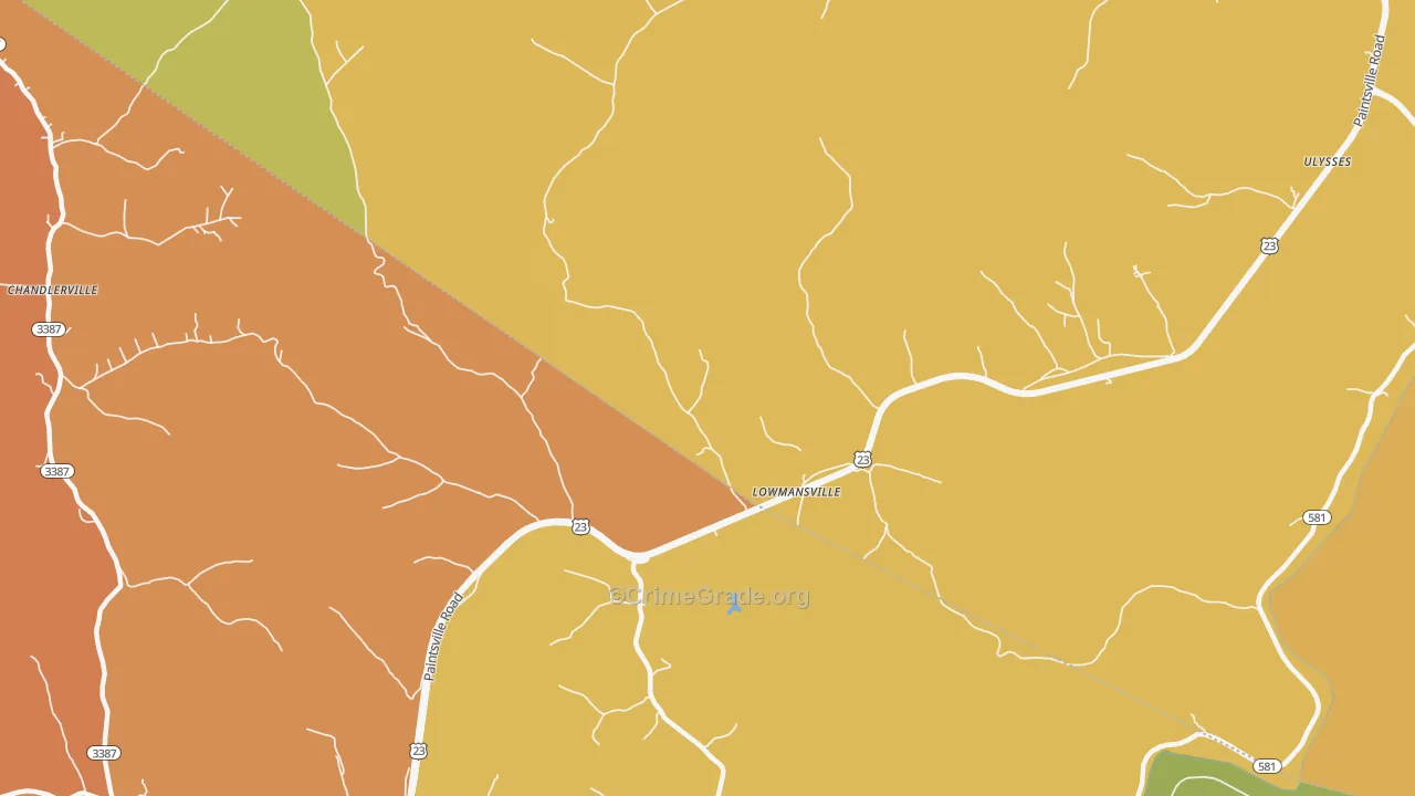 41232, KY Map of Theft Rates