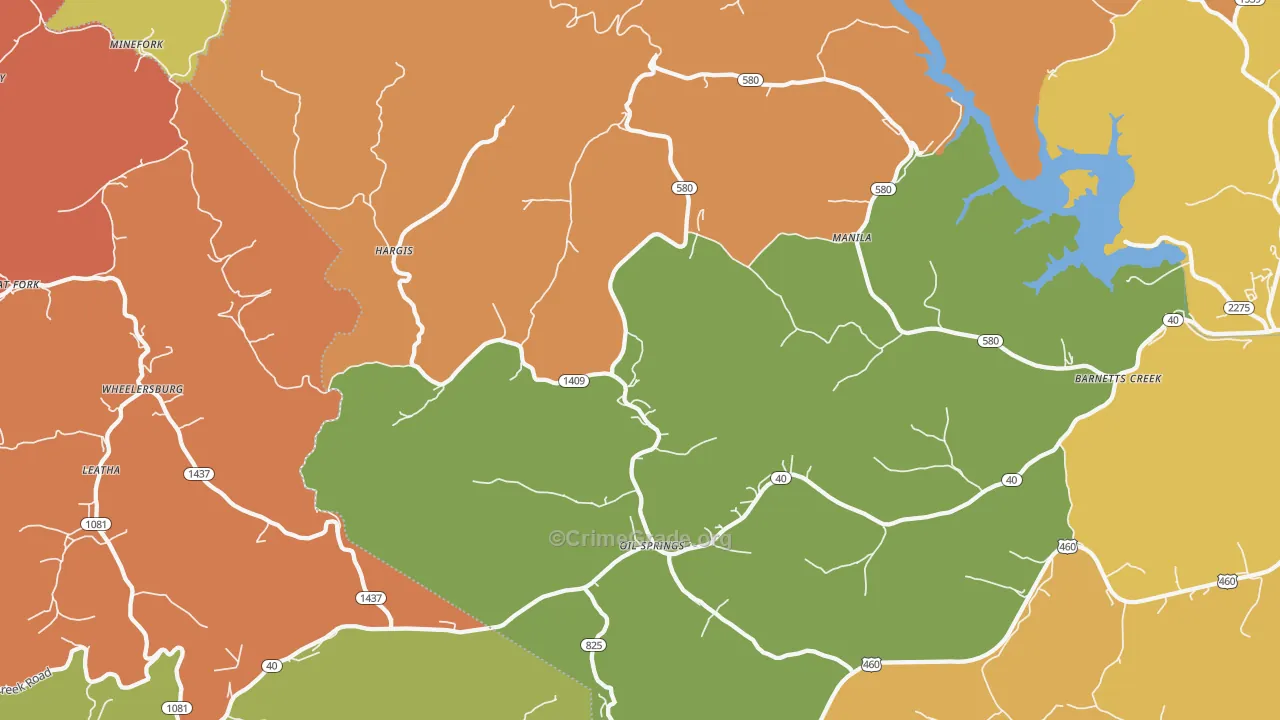 41238, KY Map of Theft Rates