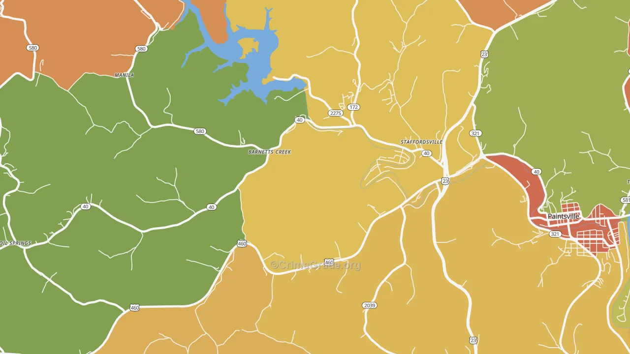 41256, KY Map of Theft Rates