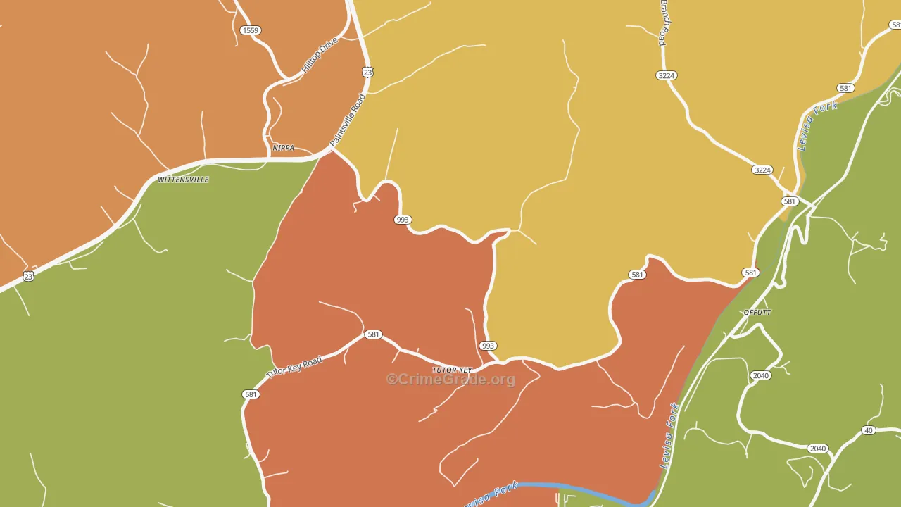 41263, KY Map of Theft Rates
