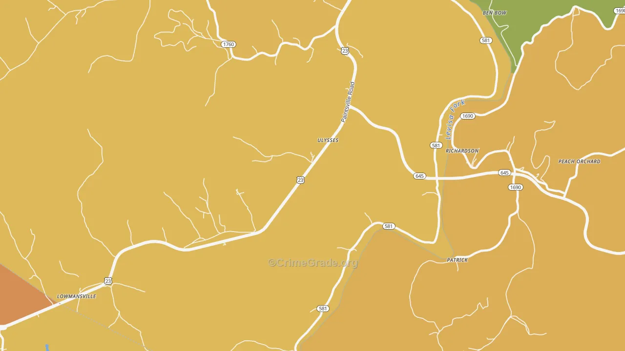 41264, KY Map of Theft Rates