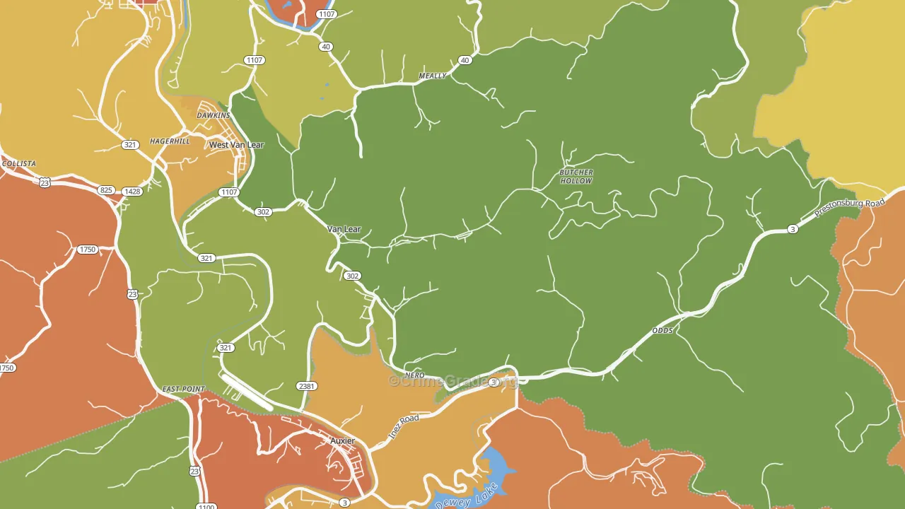 41265, KY Map of Theft Rates