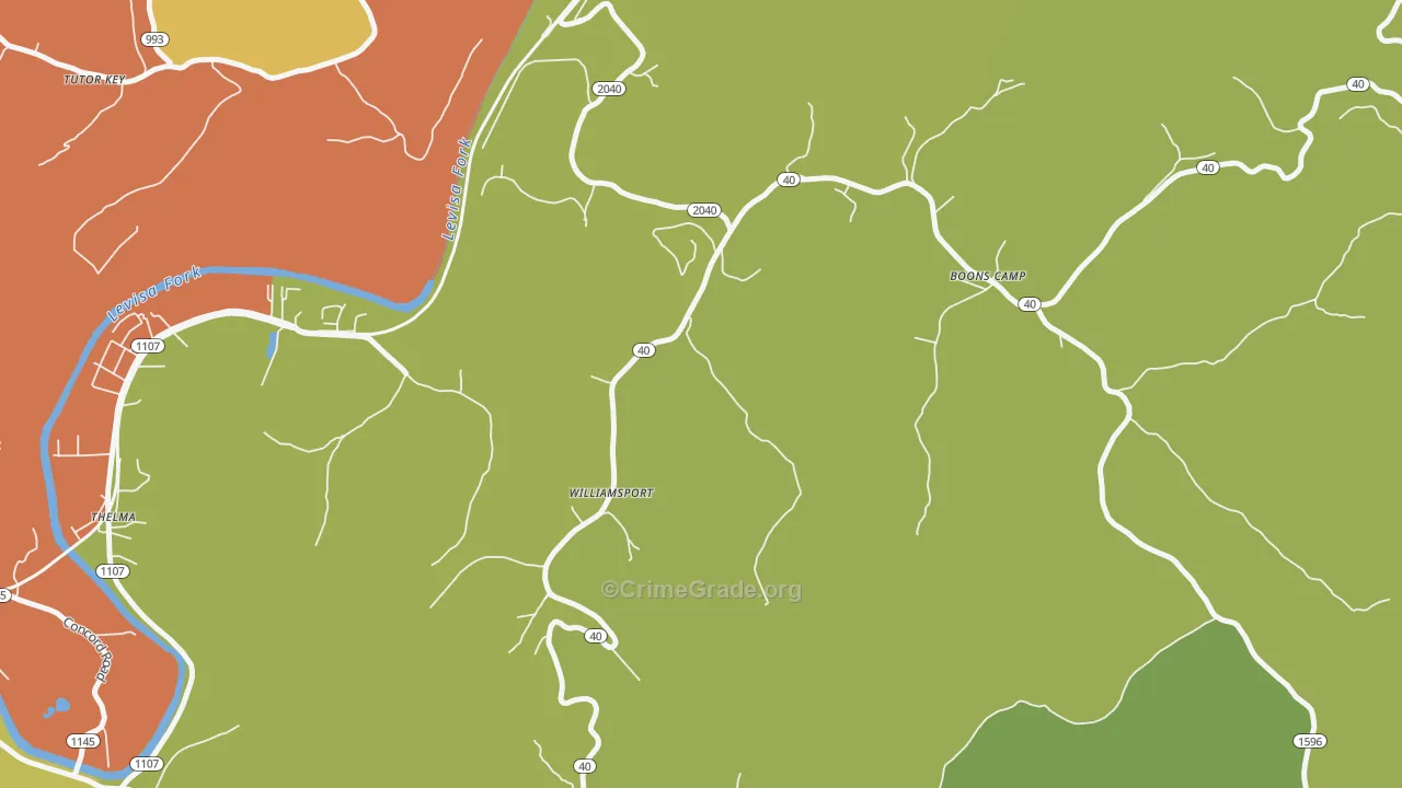 41271, KY Map of Theft Rates