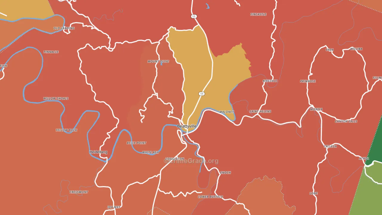 41311, KY Map of Theft Rates