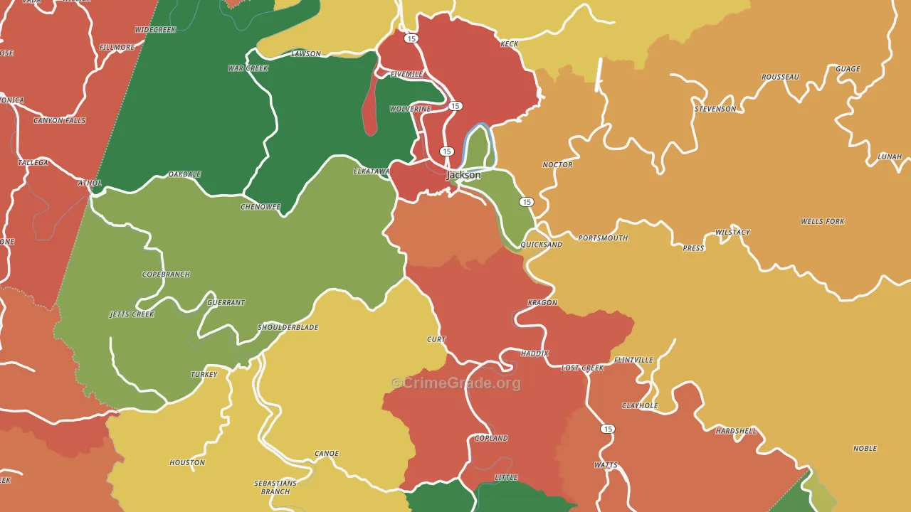 41339, KY Map of Theft Rates