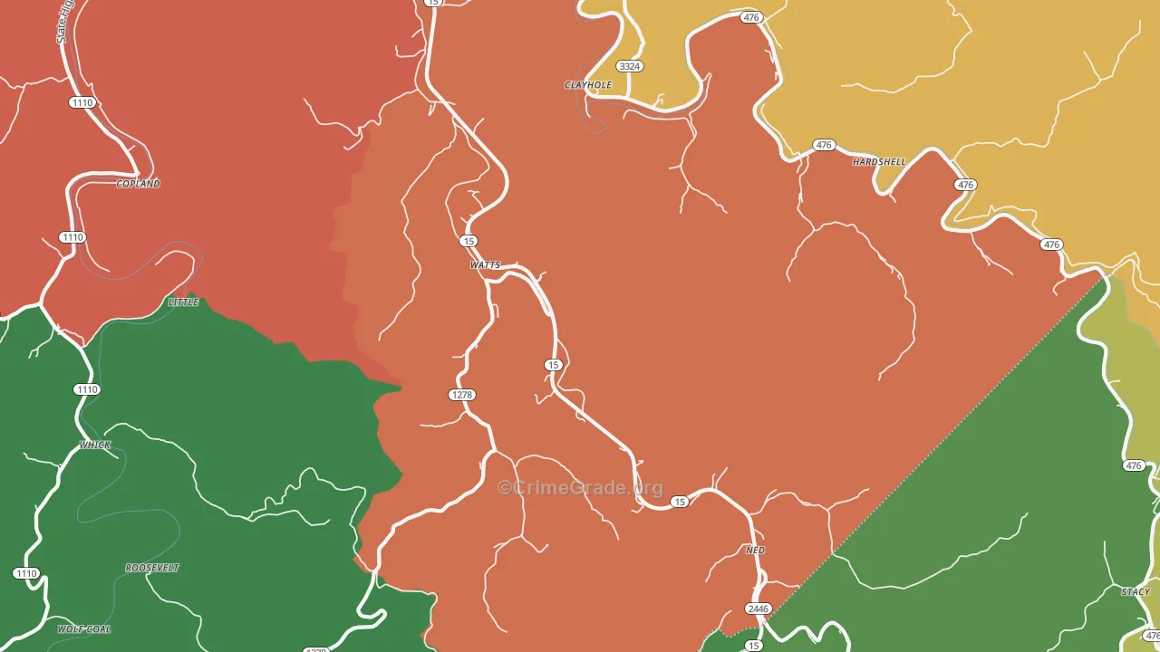41348, KY Map of Theft Rates