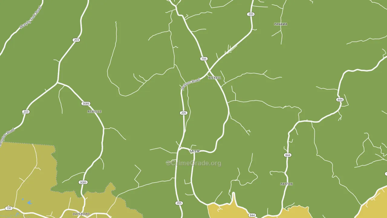 41352, KY Map of Theft Rates