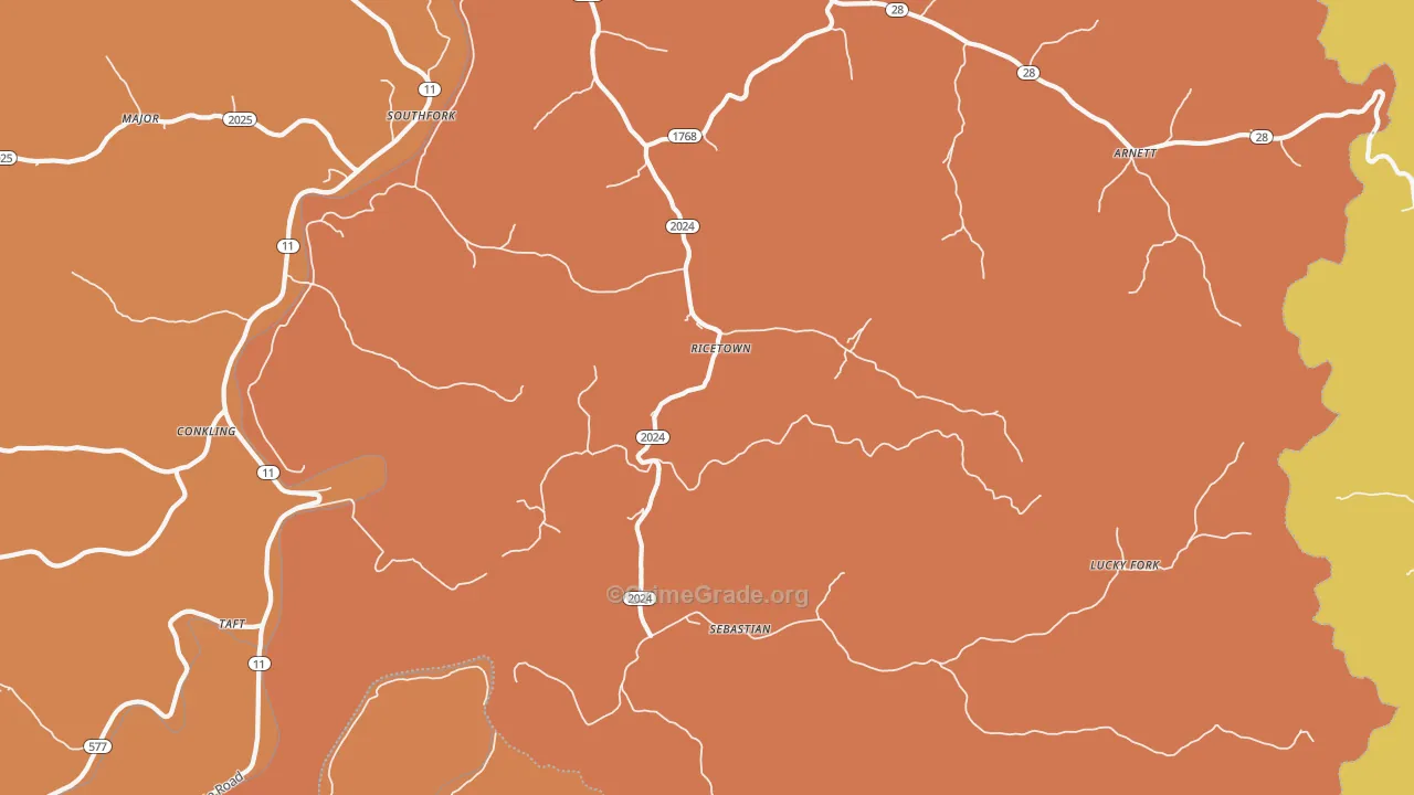 41364, KY Map of Theft Rates