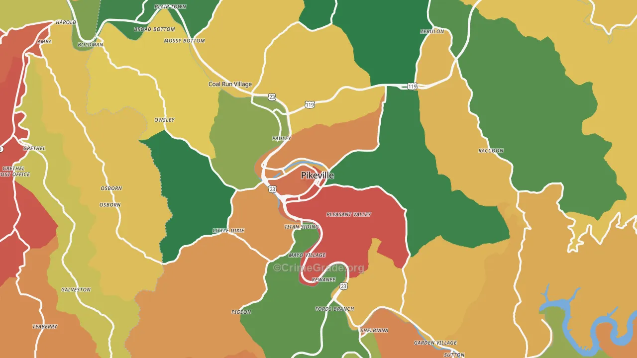 41501, KY Map of Theft Rates