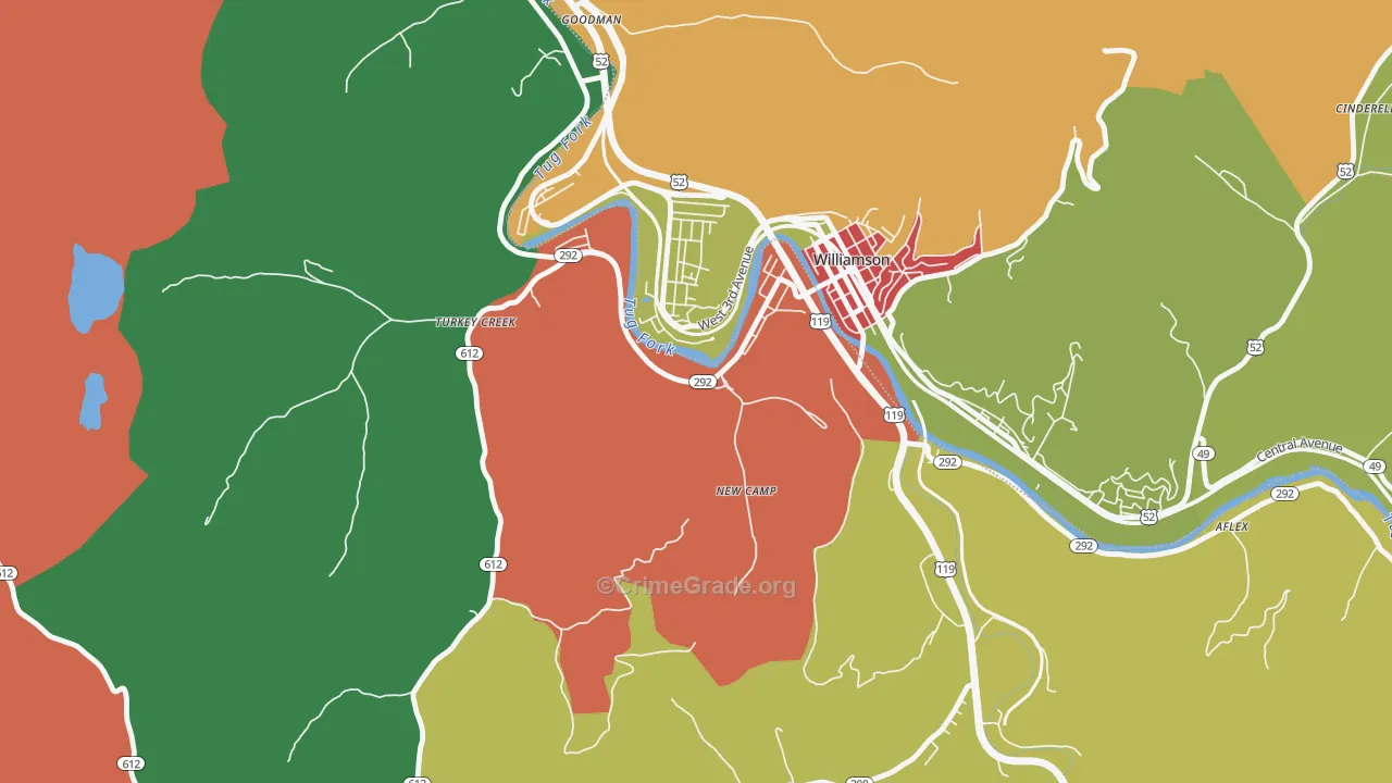 41503, KY Map of Theft Rates