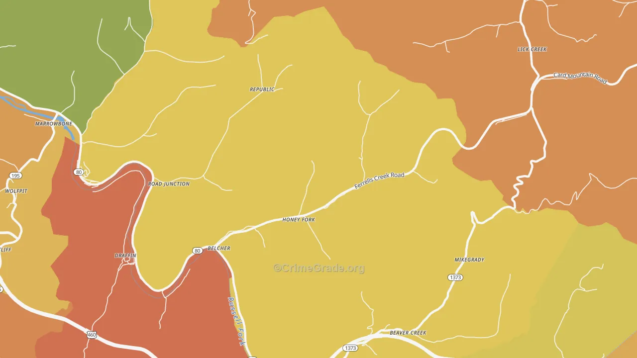 41513, KY Map of Theft Rates