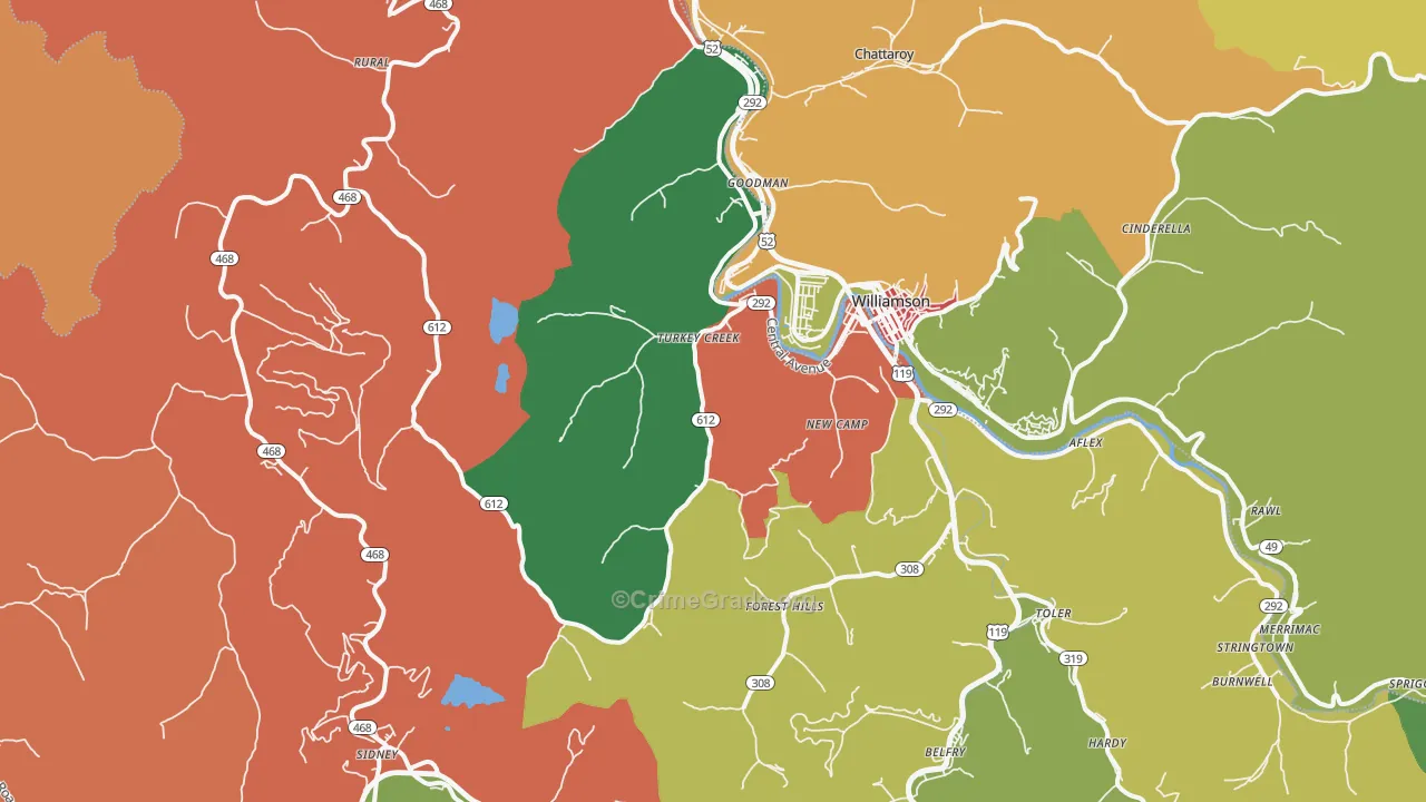 41514, KY Map of Theft Rates