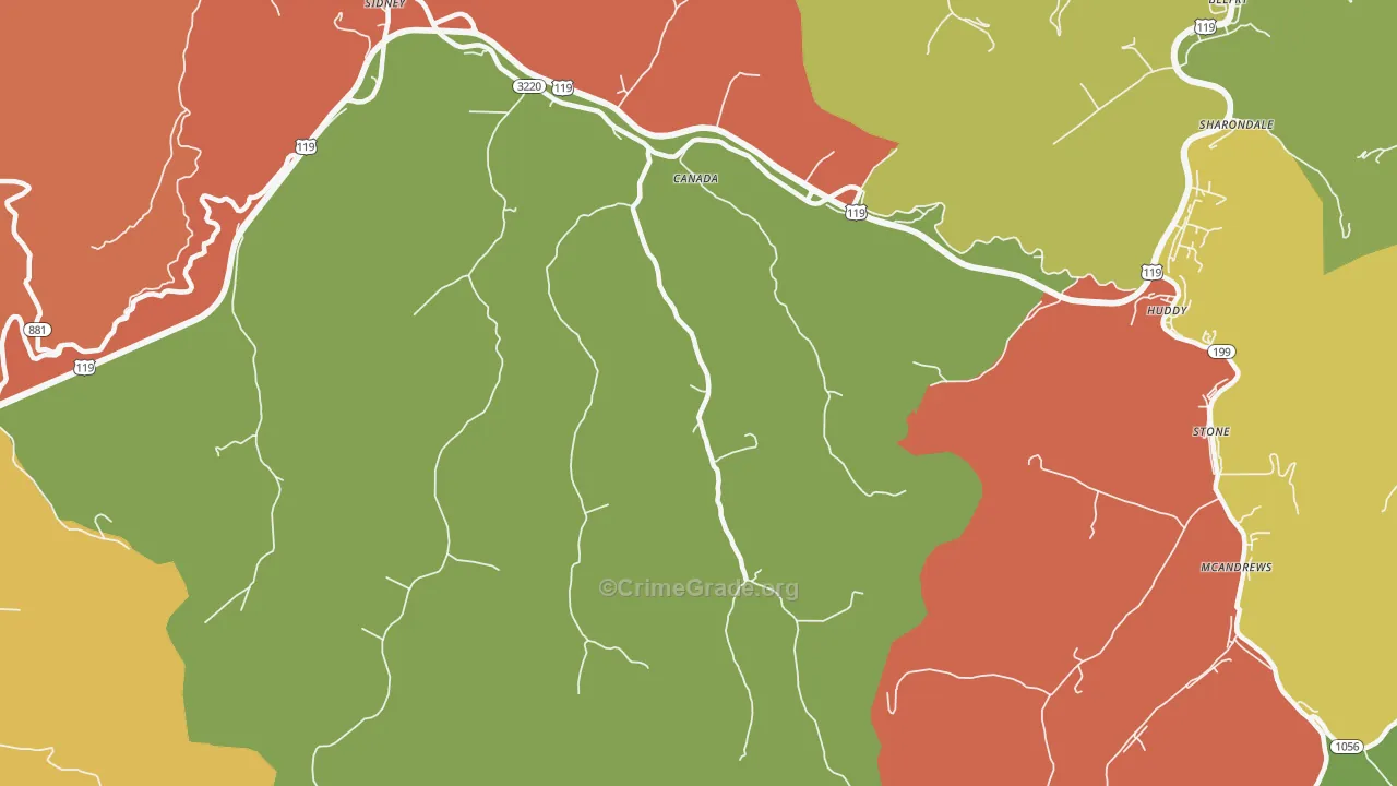 41519, KY Map of Theft Rates
