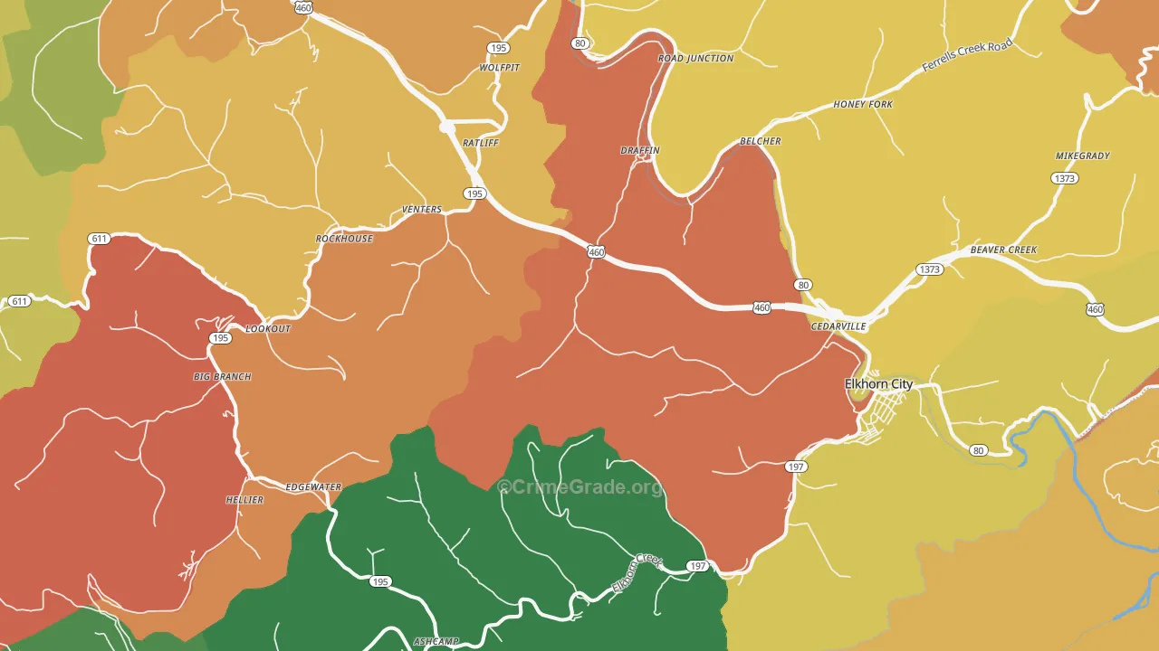 41522, KY Map of Theft Rates