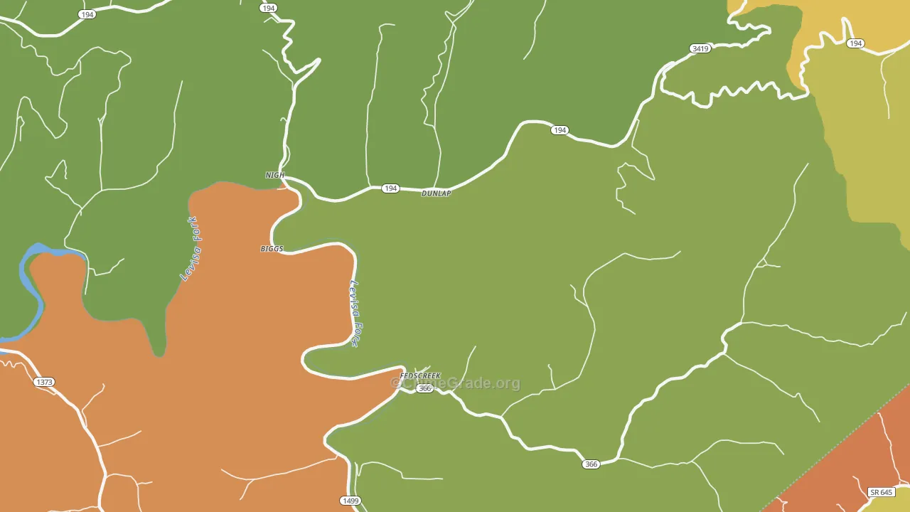 41524, KY Map of Theft Rates