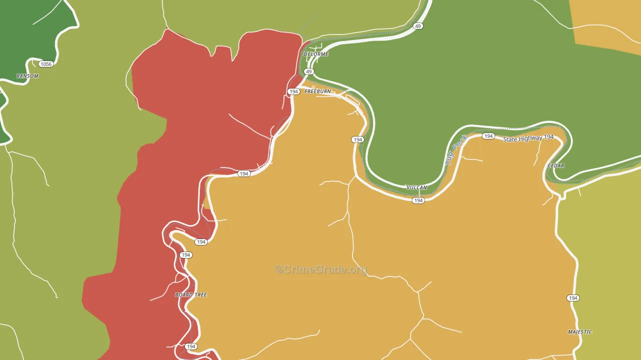 41528, KY Map of Theft Rates