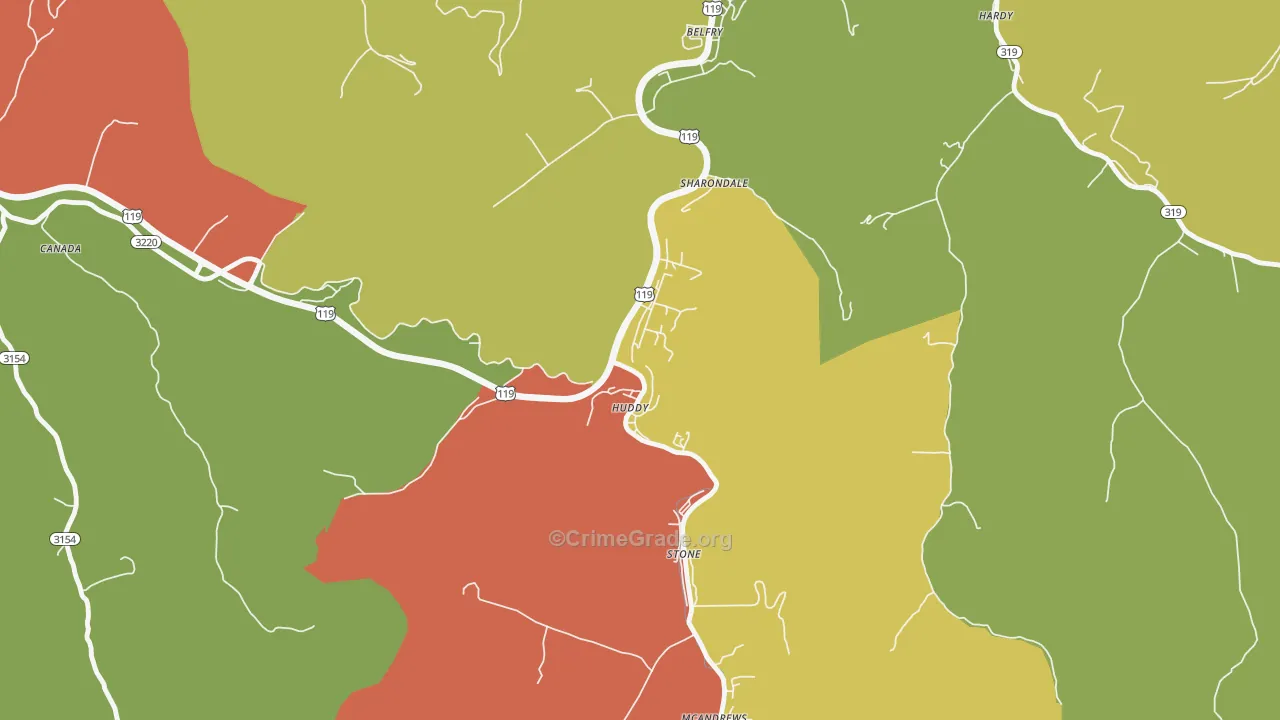 41535, KY Map of Theft Rates
