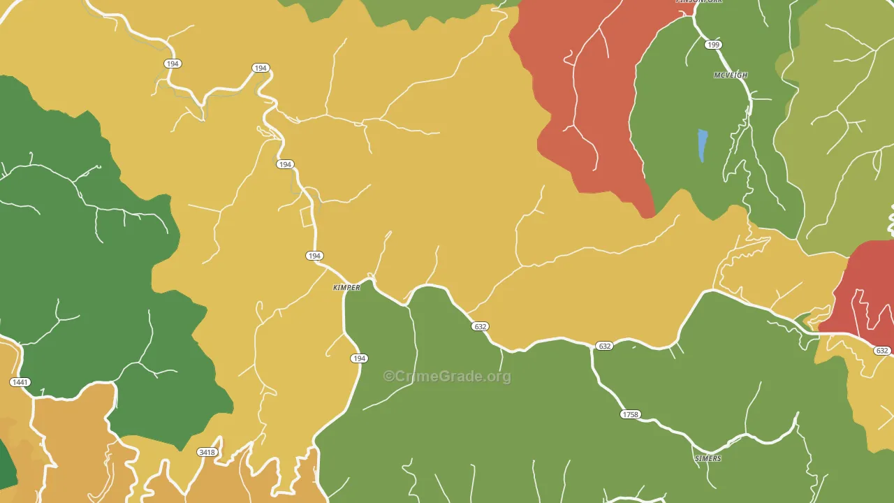 41539, KY Map of Theft Rates