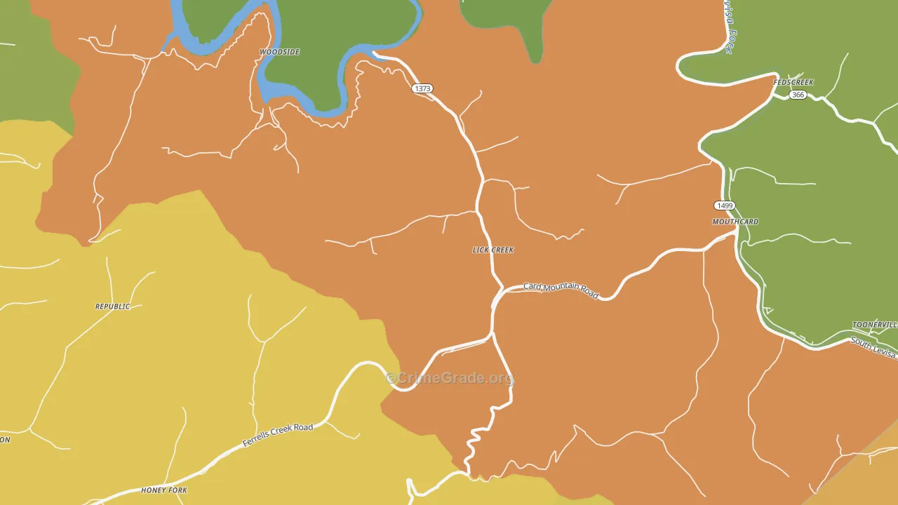 41540, KY Map of Theft Rates