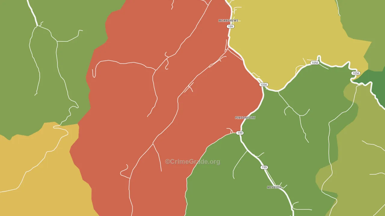 41543, KY Map of Theft Rates