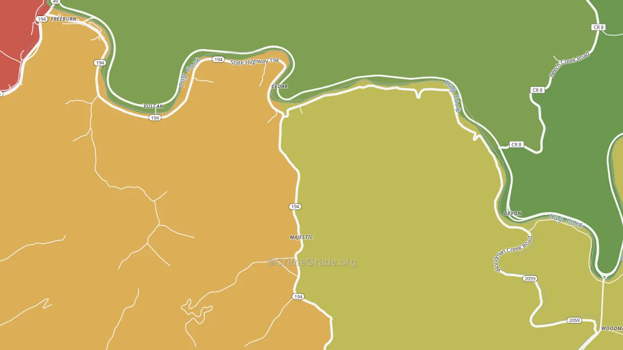 41547, KY Map of Theft Rates