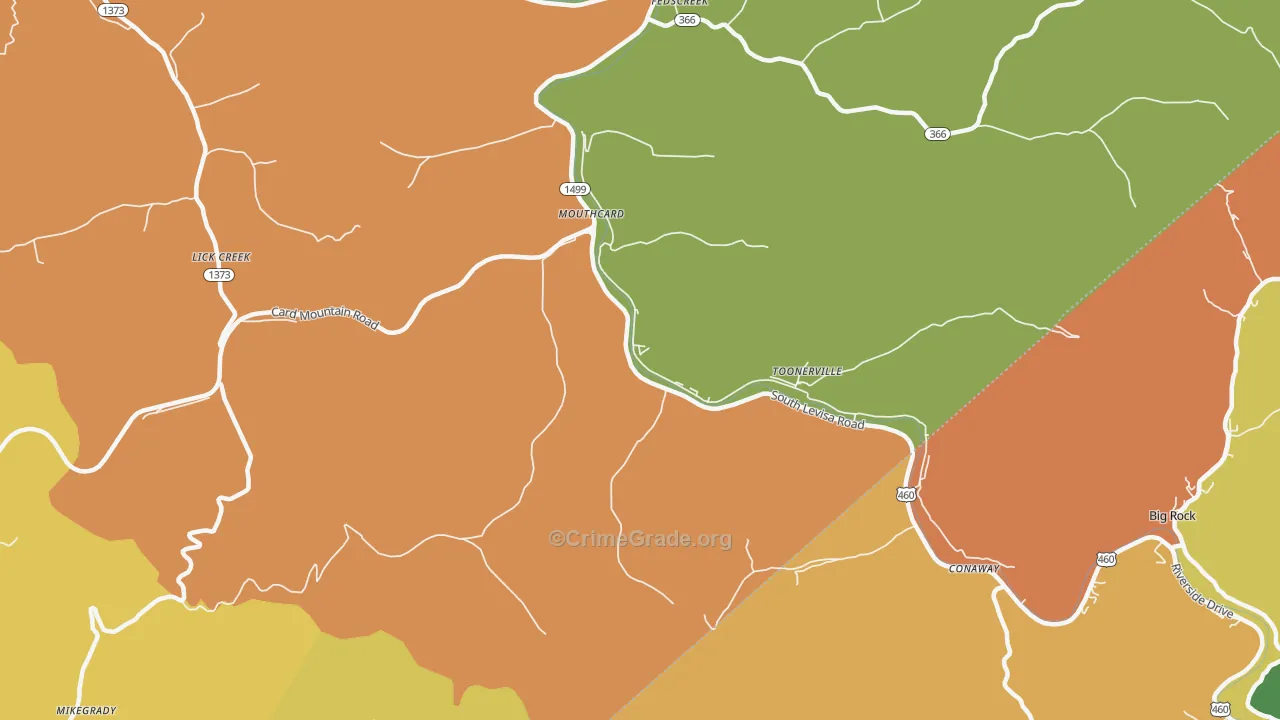 41548, KY Map of Theft Rates