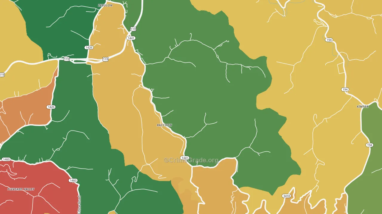 41557, KY Map of Theft Rates