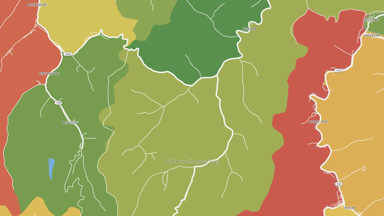 41558, KY Map of Theft Rates