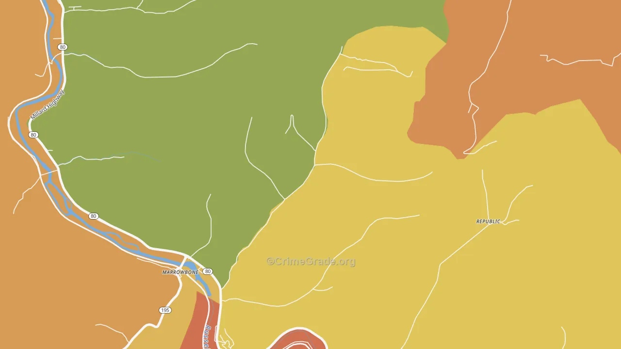 41559, KY Map of Theft Rates