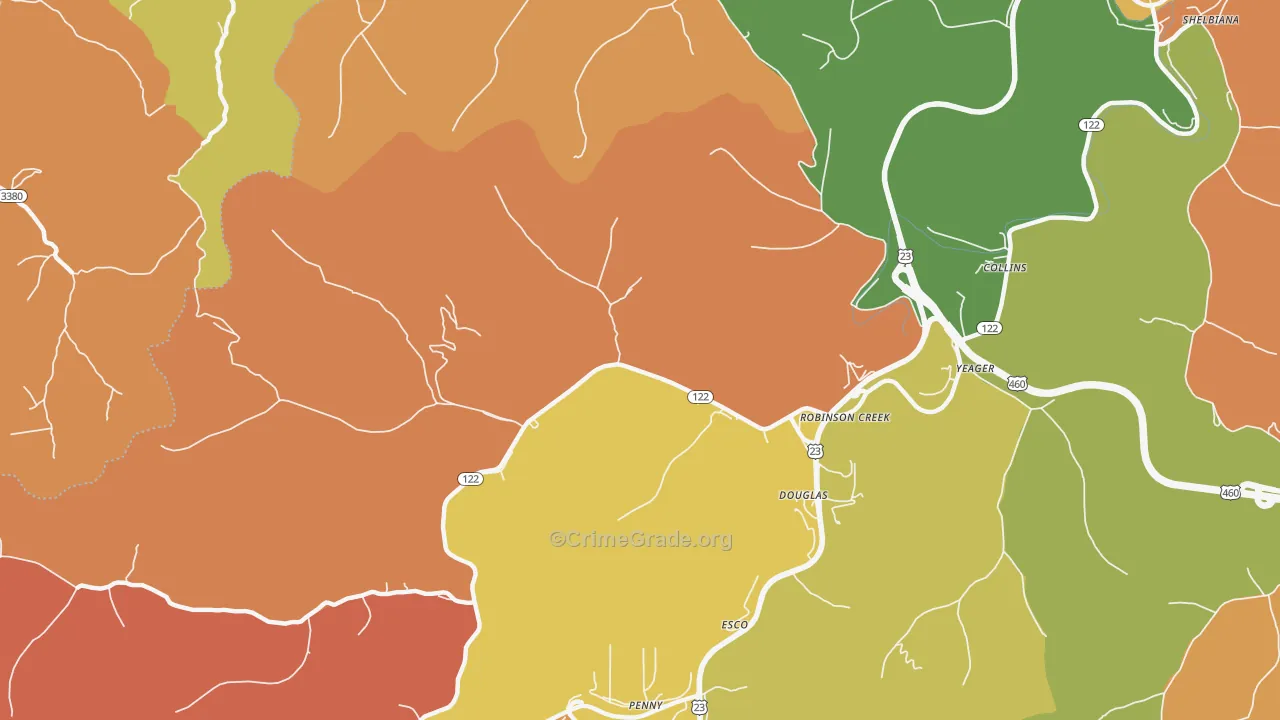 41560, KY Map of Theft Rates