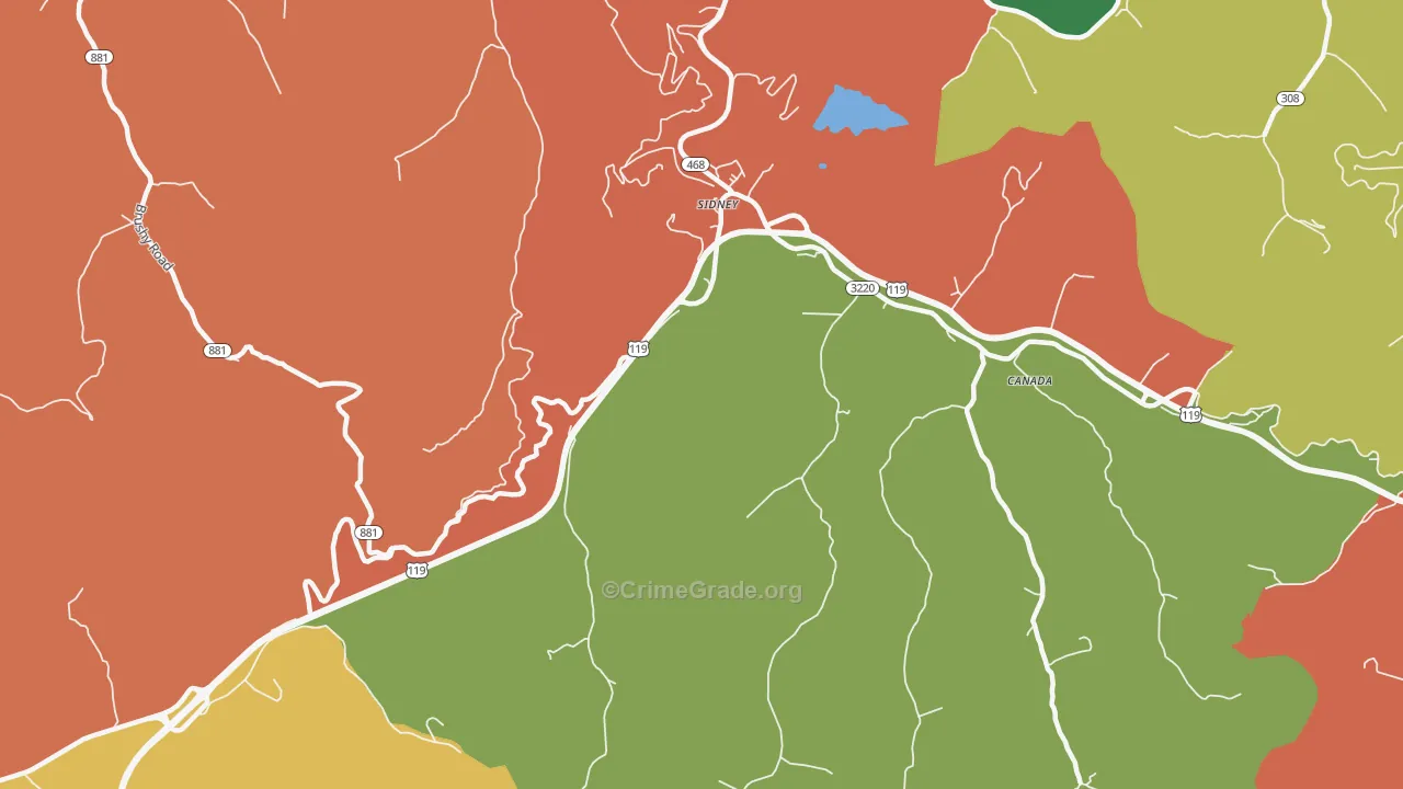41564, KY Map of Theft Rates